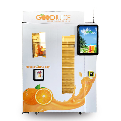 Máy bán nước trái cây tự động, thanh toán nhiều máy bán hàng tự động màu cam có màn hình LCD