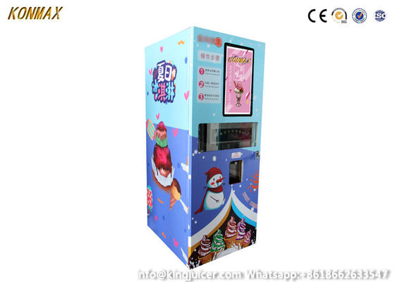 Máy bán kem mềm điều khiển từ xa 70g / cốc với thanh toán bằng thẻ tiền mặt