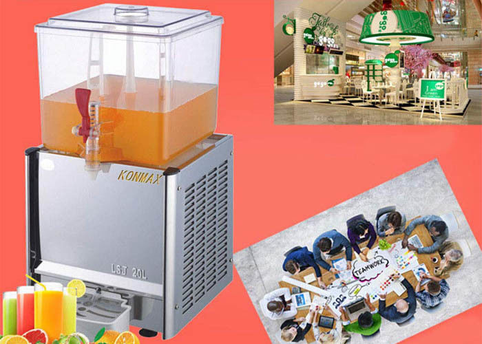 Tự động thương mại Nước cam lạnh Tủ lạnh Cafeterias 20 lít Nước ép trái cây lạnh